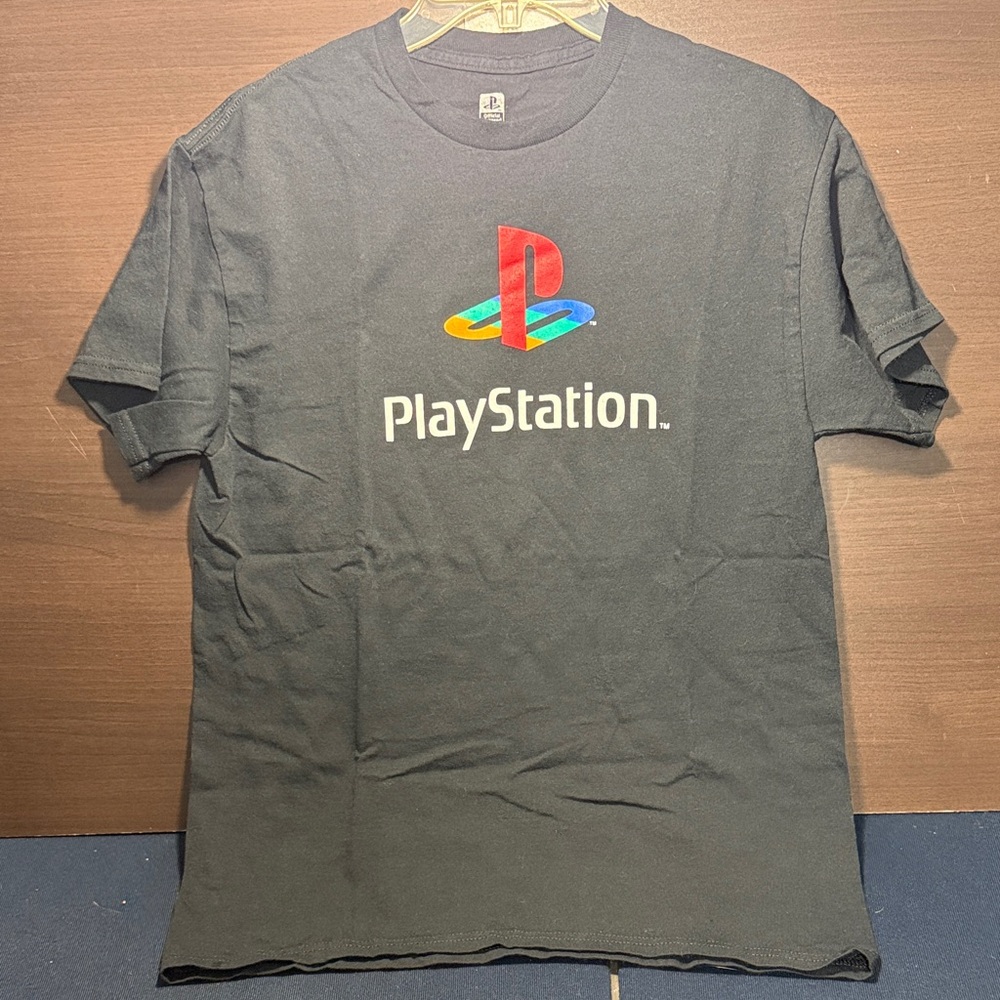 Sony PlayStation Black T-Shirt with Colorful Logo